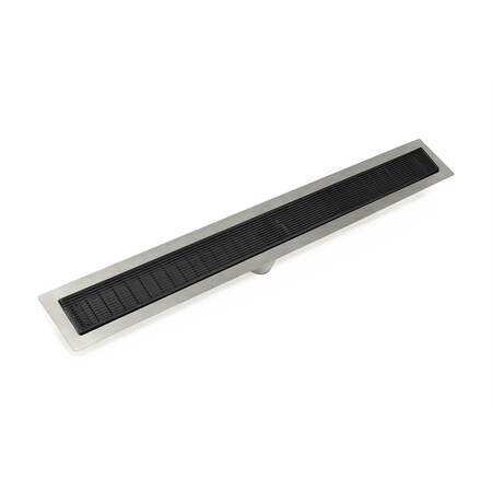 Infinity Drain 60" FF Series Complete Kit with 2 1/2" Wedge Wire Grate in Matte Black FFAS_6560_BK